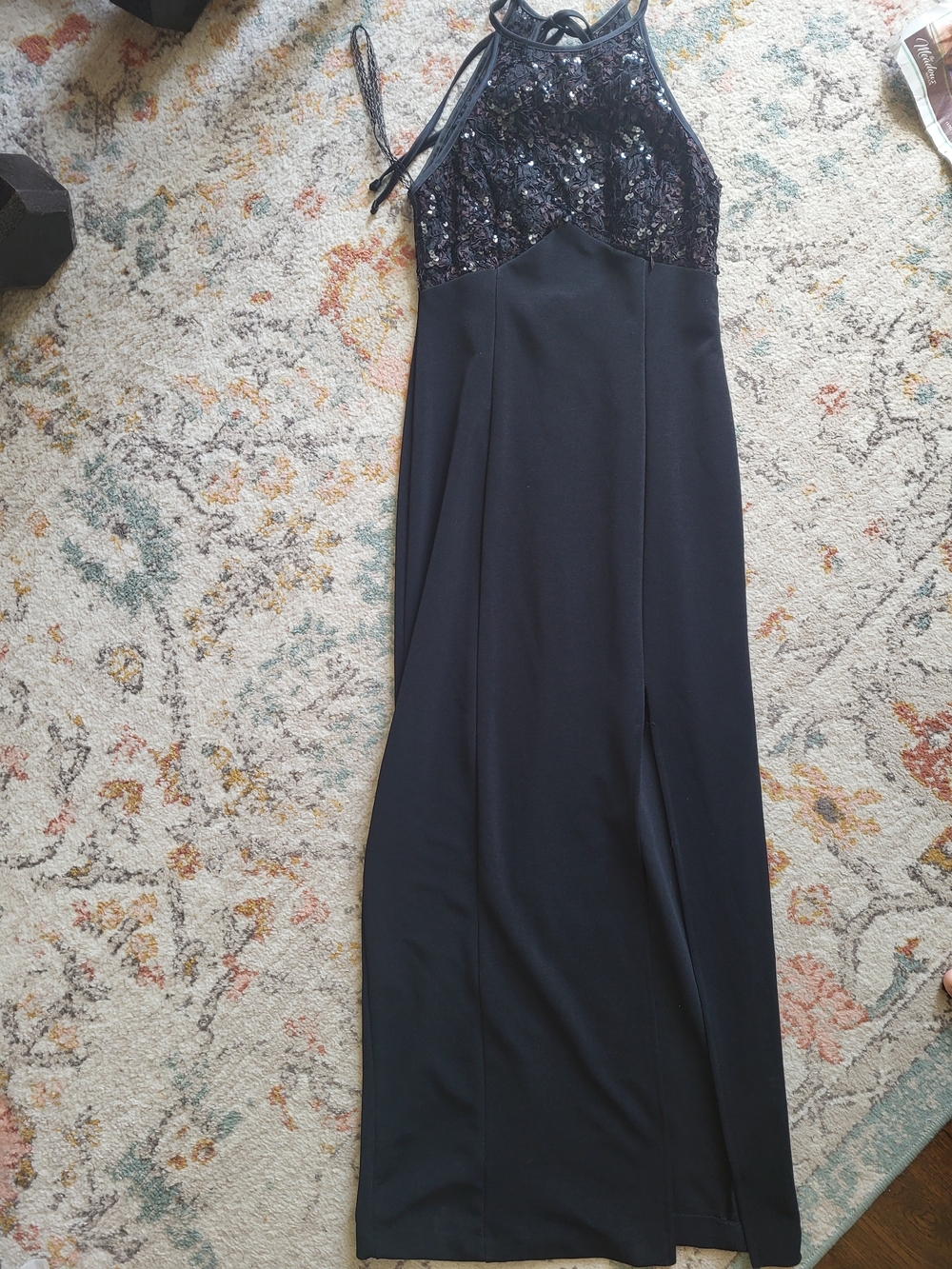 Vintage Y2k Betsy & Adam Black Beaded Prom Evening Dress - Picture 2 of 10